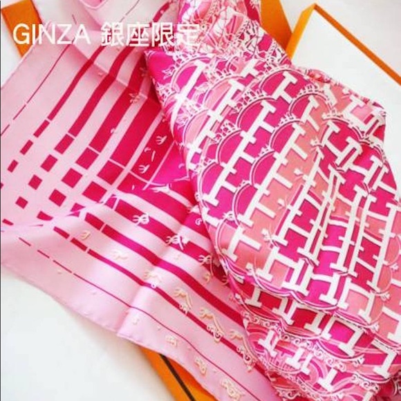 Hermes Carre Ginza Special Silk Scarf - Pink - Picture 5 of 10